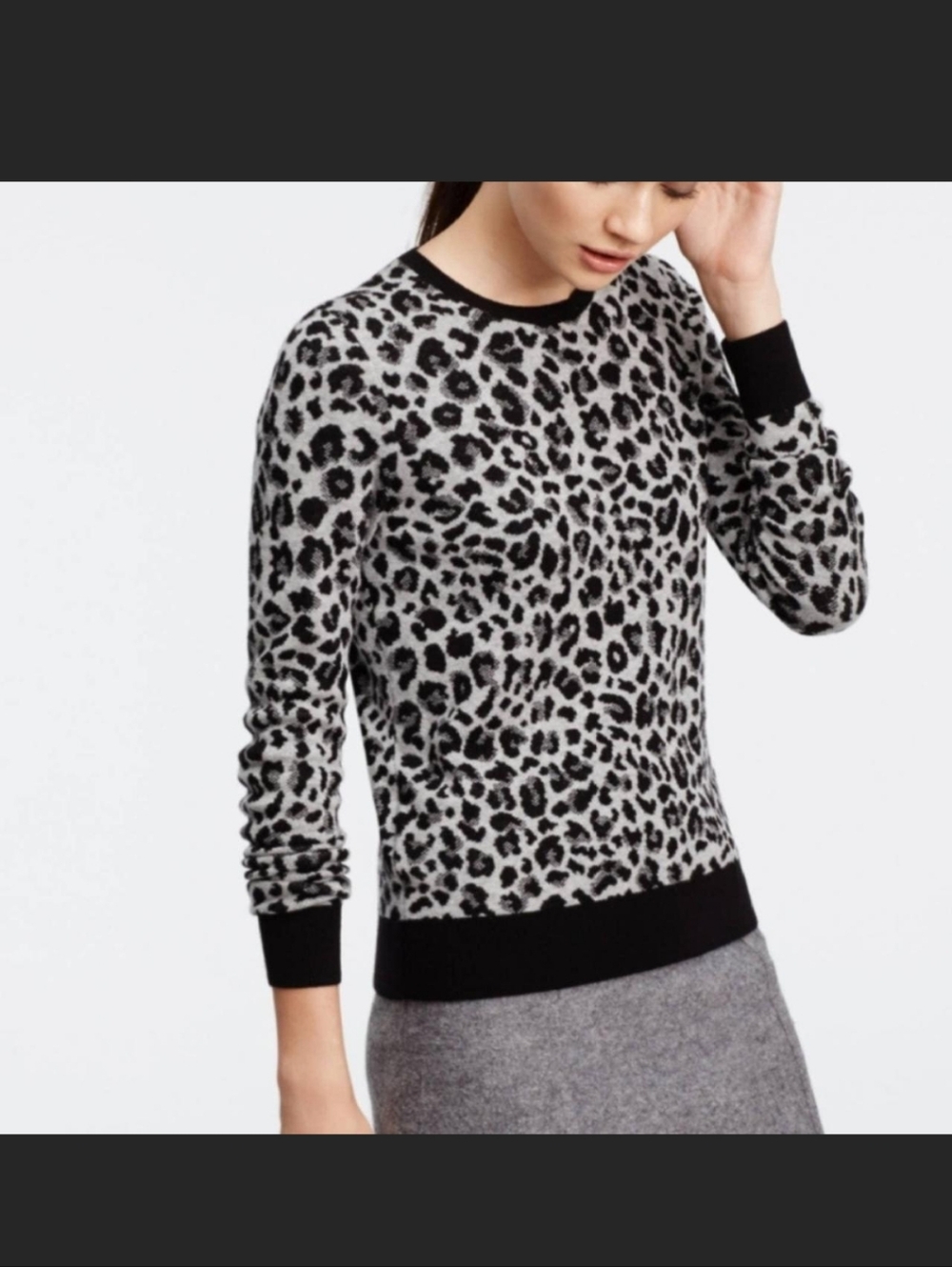 Ann Taylor Knit Animal Print Preppy Statement Sweater Medium